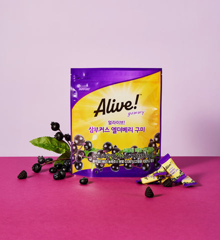 Alive Nature's Way Alive Sambucus Elderberry Gummies 60 Gummies x 3 (Total 180 Gummies)