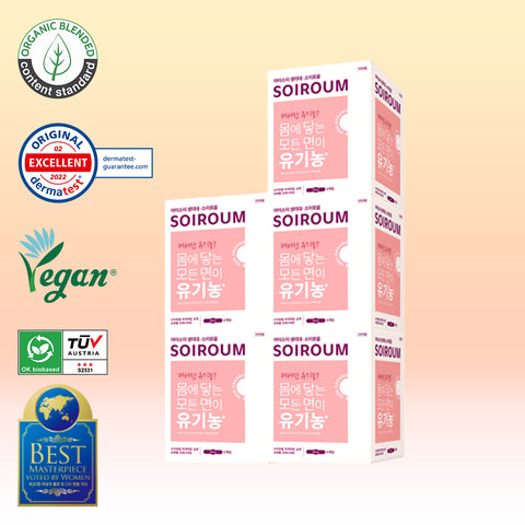 ISOI Premium Pure Cotton Sanitary Pad Super Long Overnight (6P) - 5 Pack