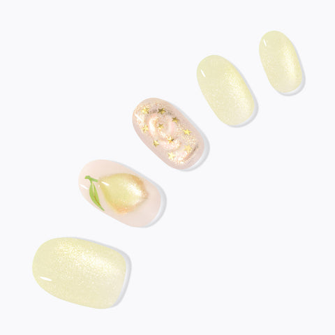 Dashing Diva Magic Press Lemon Sparkle (Oval) Nail Tips