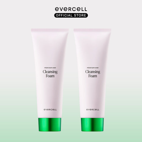 Evercell Micro Turnover Cleansing Foam (120ml + 120ml) Hyaluronic Acid Vitamin E Stem Cell Culture Extract
