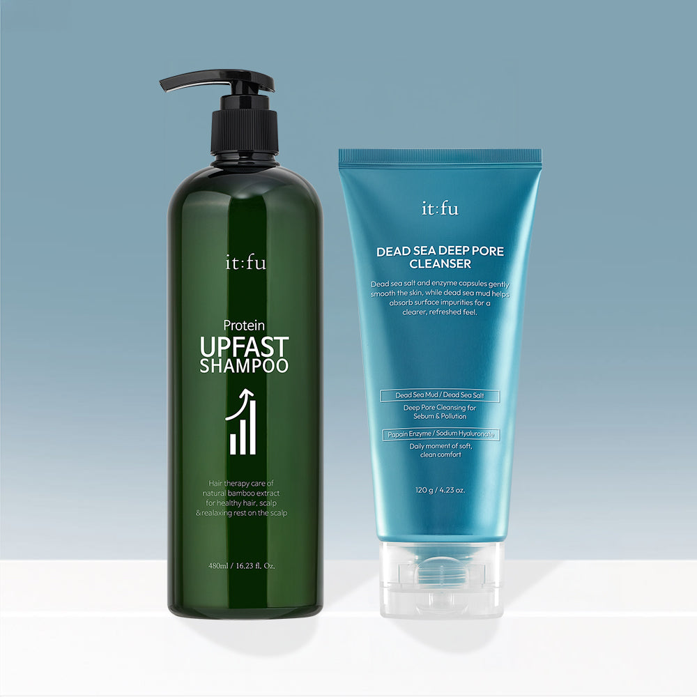 Itfu Daily Cleansing Routine 2-Piece Set (Protein Shampoo + Foam Cleanser)