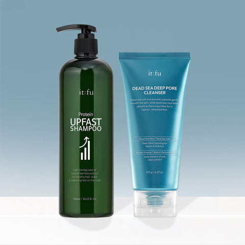Itfu Daily Cleansing Routine 2-Piece Set (Protein Shampoo + Foam Cleanser)