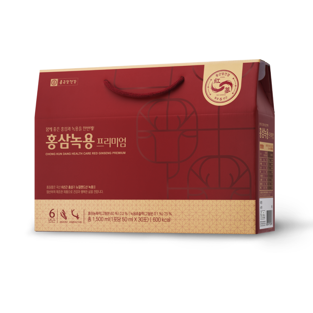 Chongkundang Health 6-Year Red Ginseng & Deer Antler Premium 30 Packets (1 Set)