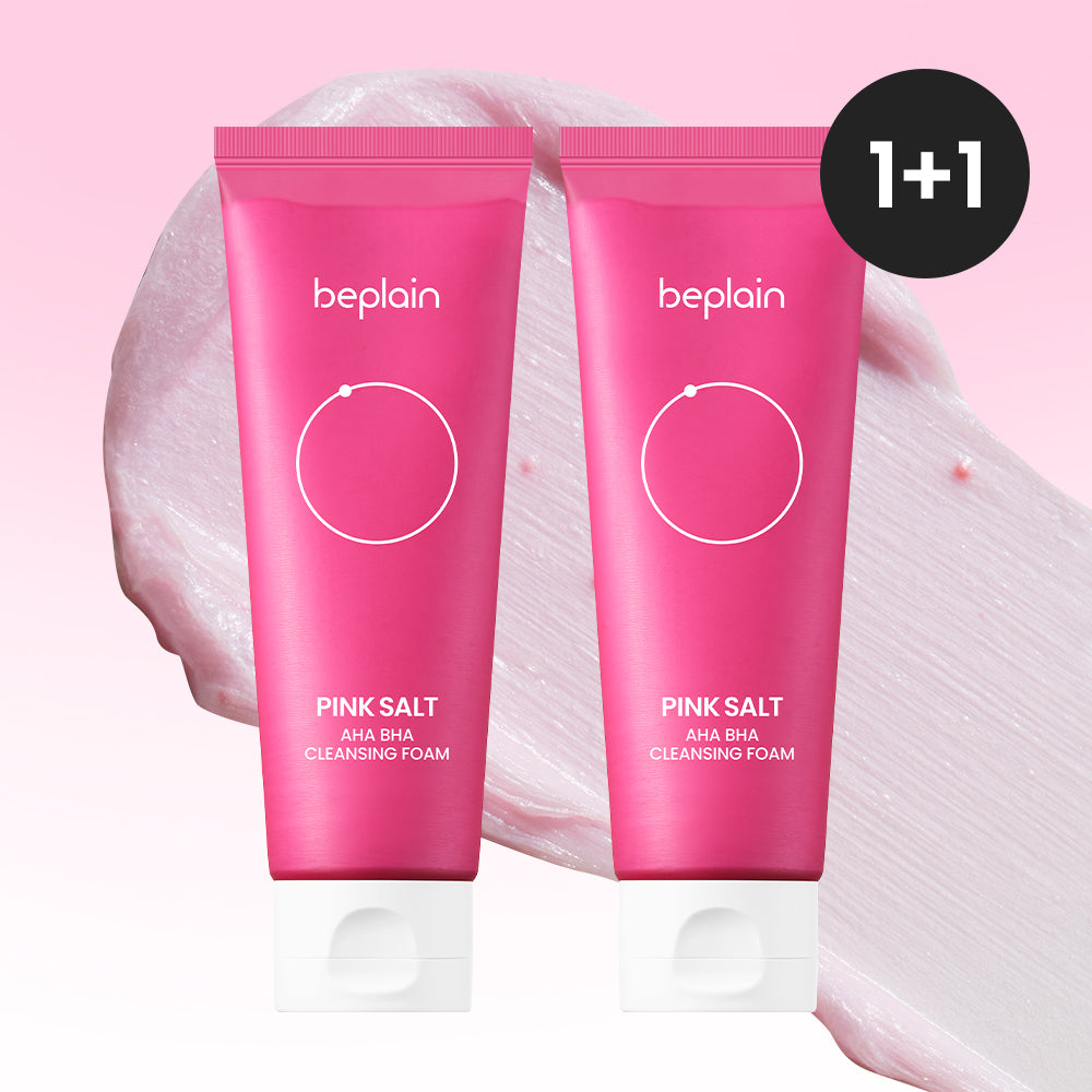 Beplain Pink Salt AHA BHA Cleansing Foam 120ml (2 pack)