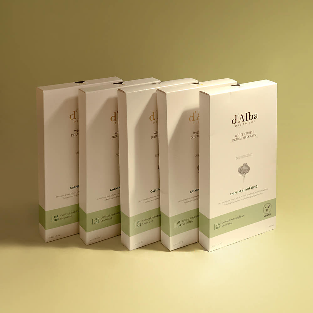 d'Alba White Truffle Double Mask Pack Calming & Hydrating 20P