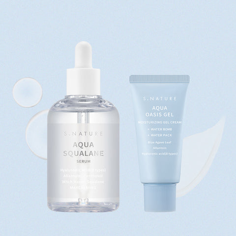 S.Nature Aqua Squalane Serum 100ml + Oasis Moisture Gel Cream 30ml 2-Piece Set