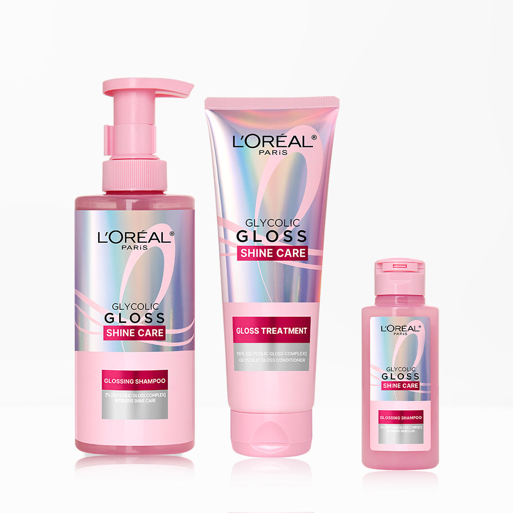L'Oreal Paris Glycolic Gloss Shampoo 440ml + Glycolic Gloss Conditioning Hair Pack 200ml (Includes Glycolic Gloss Shampoo 80ml)