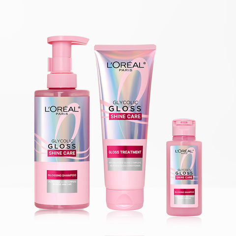 L'Oreal Paris Glycolic Gloss Shampoo 440ml + Glycolic Gloss Conditioning Hair Pack 200ml (Includes Glycolic Gloss Shampoo 80ml)