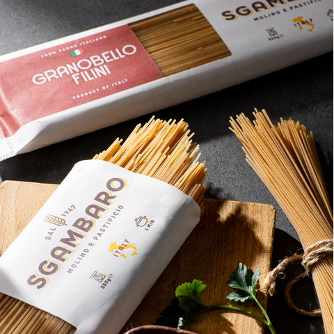 Grainon Sgambaro Granovello Filini Whole-Grain Farro Spaghetti 500g x 2 (Made in Italy)