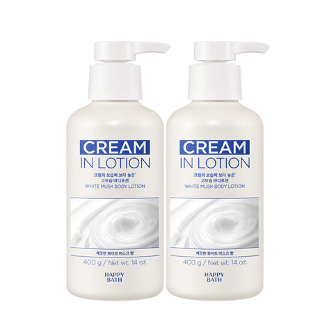 Happy Bath Cream-in High Moisture Body Lotion 400g (2-pack)
