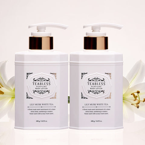Teabless Lily Musk White Tea Perfume Body Lotion 480g Double Pack