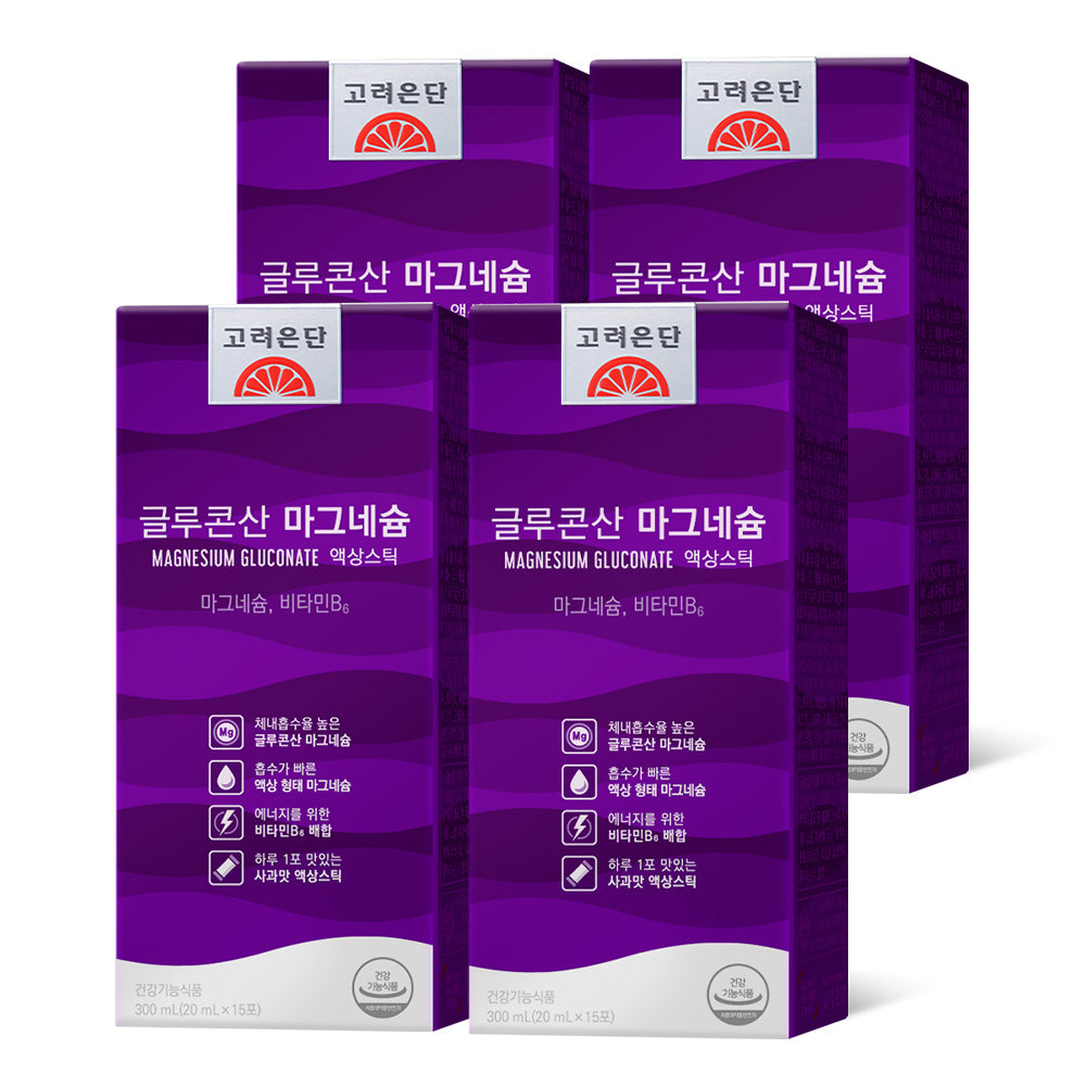 Koreaeundan Magnesium Gluconate Liquid Stick 15 sticks (4 Pack)
