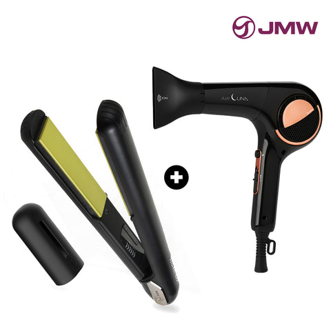 JMW Professional Premium Package (Moving Cushion Styling Iron W6001MA + AirLuna Dryer MC5A02B)