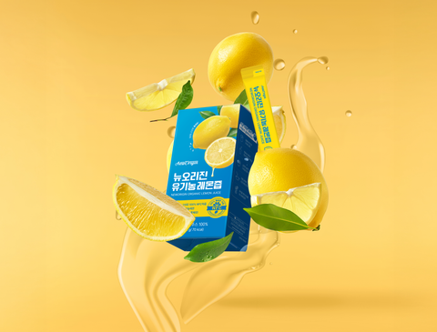New Origin Organic Lemon Juice NFC 100% Cold-Pressed Pouches 14 Packs x 8 Boxes (4+4 Set)