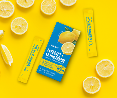 New Origin Organic Lemon Juice NFC 100% Cold-Pressed Pouches 14 Packs x 8 Boxes (4+4 Set)