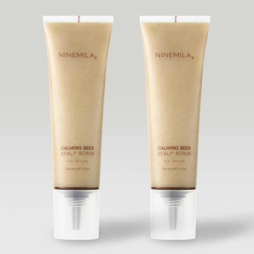Ninemila Calming Beer Dual Scalp Scrub Scaler Grapefruit Scent 200ml x2