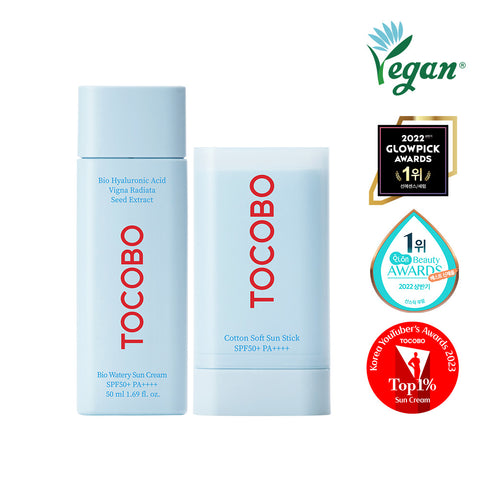 Tocobo Bio Watery Sun Cream 50mL + Cotton Soft Sun Stick 19g
