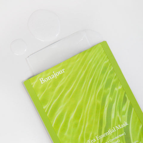 Bonajour Vegan Green Tea Essential Mask Pack, 1 Sheet (10-Pack)