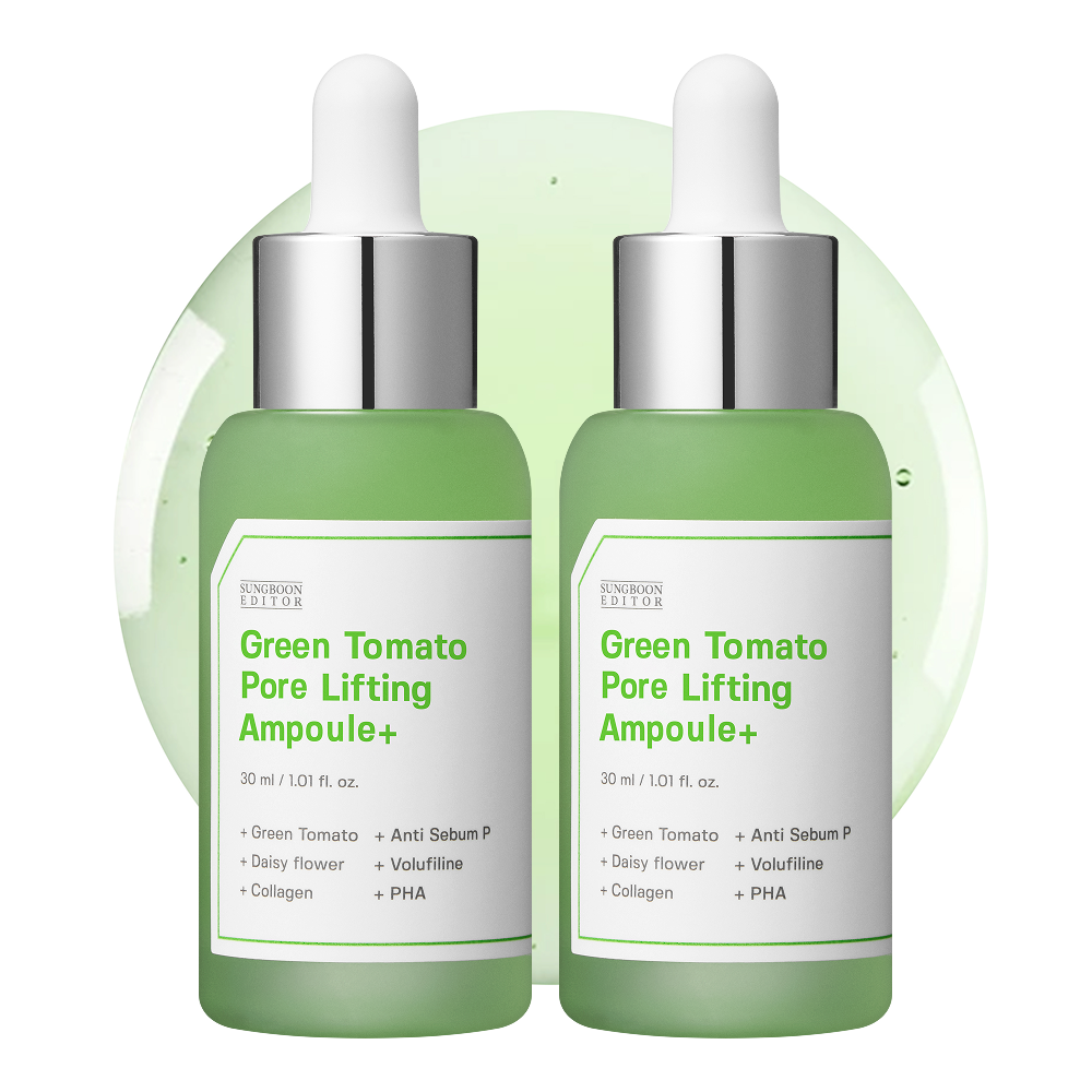 Sungboon Editor Green Tomato Hydrating Hyaluronic Pore-Reducing Ampoule 30ml (2 pack)