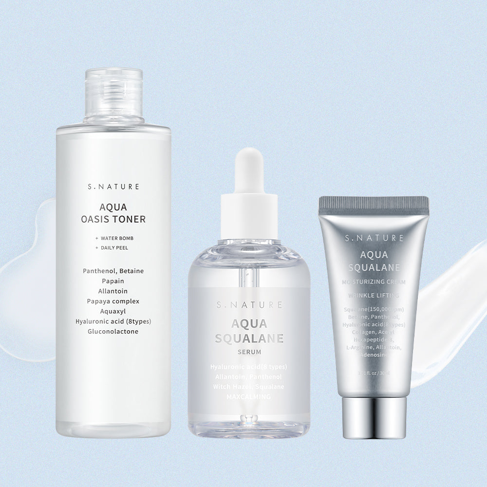 S.Nature Aqua Oasis Toner 300ml + Aqua Squalane Serum 100ml + Moisture Cream 30ml ? 3-Piece Set