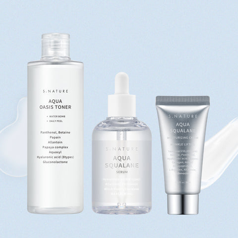 S.Nature Aqua Oasis Toner 300ml + Aqua Squalane Serum 100ml + Moisture Cream 30ml ? 3-Piece Set