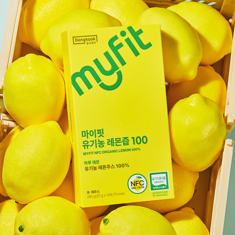 DongKook MyFit Organic Lemon Juice 100% Lemon Concentrate 14 sachets x 8 (112 sachets)