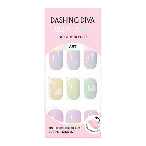 Dashing Diva Magic Press Pastel Cloud (Regular Round) Nail Tips