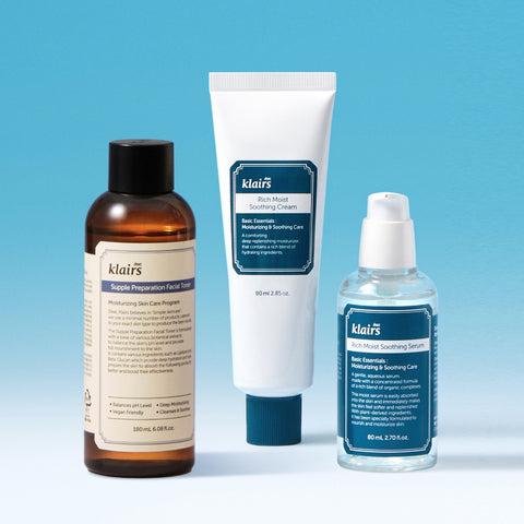 Dear Klairs Facial Toner 180ml + Soothing Serum 80ml + Soothing Cream 80g 3-Piece Set