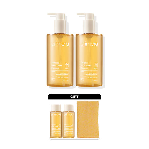 Primera Enriched Body Oil-to-Foam Cleanser 390ml Double Pack