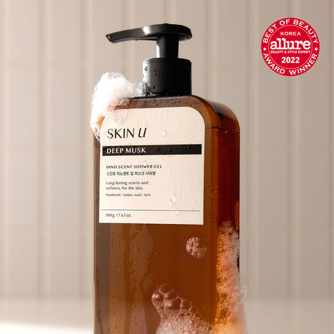 SkinU Perfumed Mild-Acid Body Wash Deep Musk 500g + 400g Refill + 150g