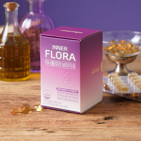 New Origin Innerflora Set Vaginal Probiotics 30-Day + Cranberry (Urinary Health) 30-Day + Borage Oil (GLA) 30-Day