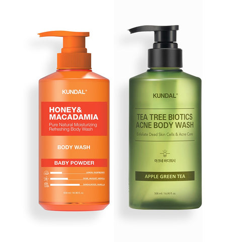 Kundal Pure Body Wash 500ml + Acne Body Wash 500ml
