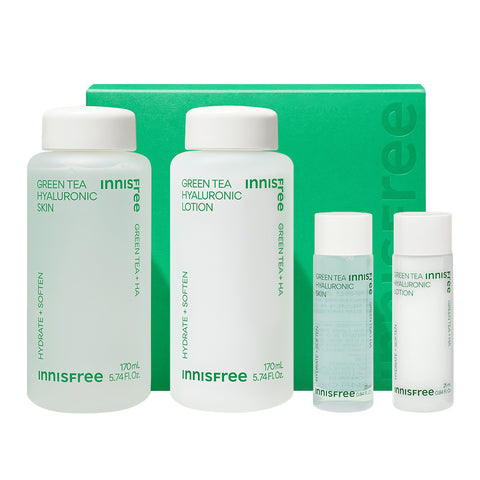 Innisfree Green Tea Seed Hyaluronic 2-Piece Skincare Set (Skin 170ml + Lotion 170ml)