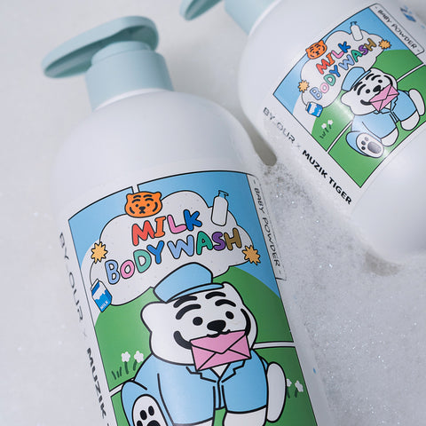 Byour Mujik Tiger Milk Perfume Body Wash Odor-Reducing Baby Powder Scent 500ml