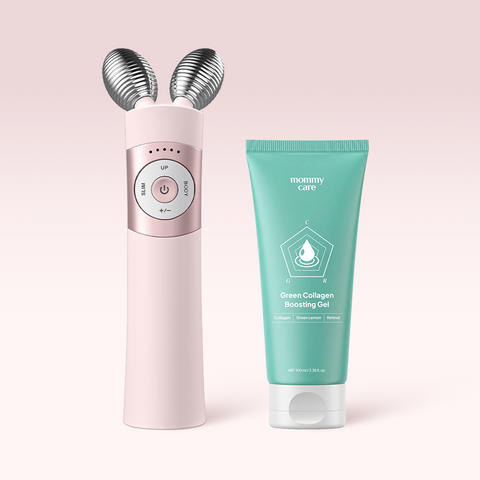 MommyCare EMS V-Sera Mid-Frequency Facial Massager + Boosting Gel (Pink)
