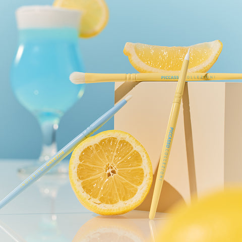Picasso Collezioni Lemon & Cream Soda Edition Brush 3-Piece Eye Set (with Dual Mirror Gift)