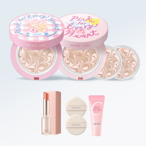 AGE20'S Pink For Every Heart D'Origin Essence Pact Pink Latte 12.5g x2 + 12.5g Refills x2