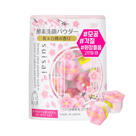 Suisai Beauty Clear Powder Wash N Sakura & Peach (32 sachets)