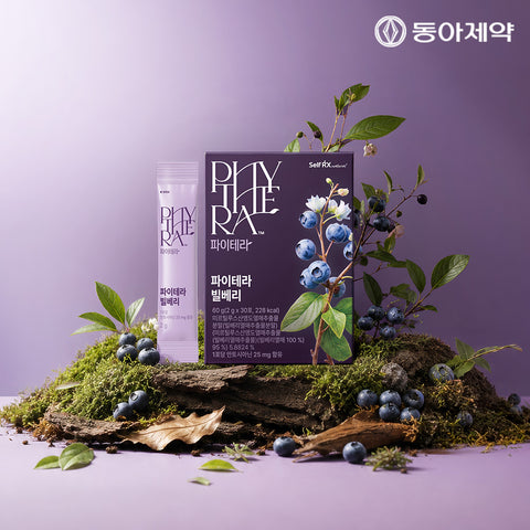 Dong-A Pharm Phytera Bilberry Anthocyanin 25 mg (Haskap & Blueberry) 30 Sticks (2 Pack)