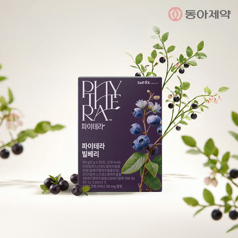 Dong-A Pharm Phytera Bilberry Anthocyanin 25 mg (Haskap & Blueberry) 30 Sticks (2 Pack)