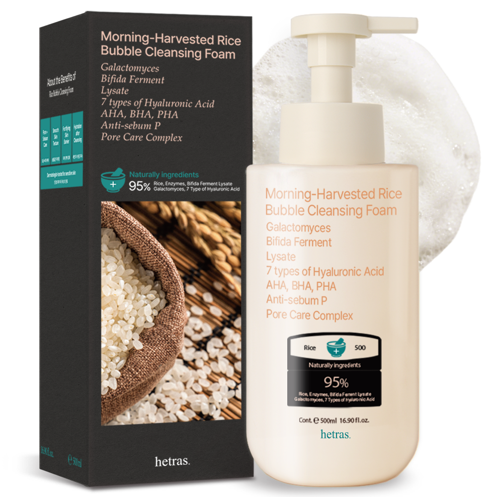 Hetras Morning Rice Bubble Cleansing Foam 500ml