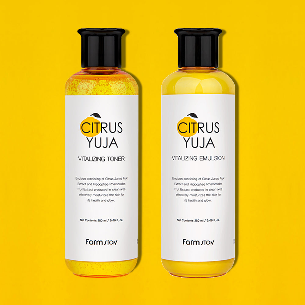 Farmstay Yuja Brightening Toner + Emulsion Set (2-piece)