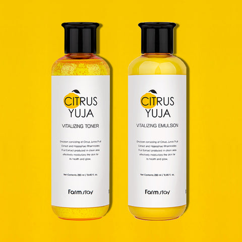 Farmstay Yuja Brightening Toner + Emulsion Set (2-piece)