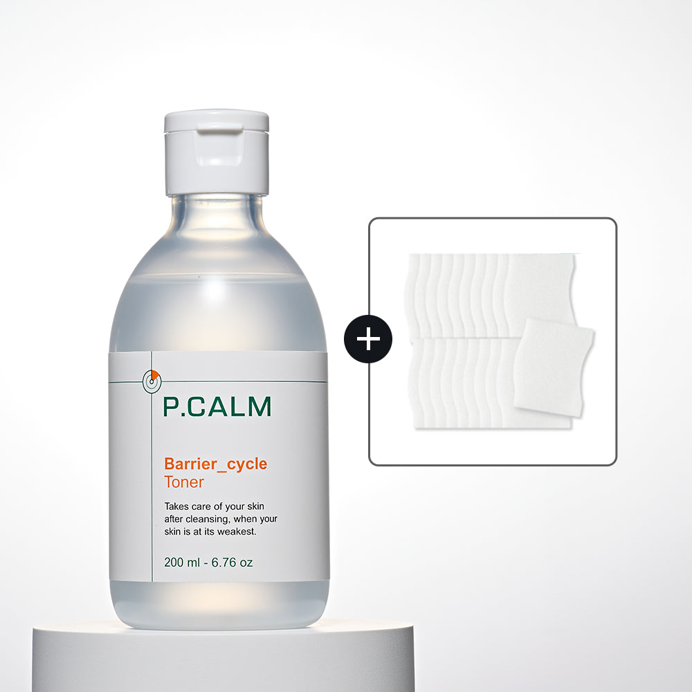 Pcalm Barrier Cycle Toner 200ml + Cotton Pads (Limited Set)