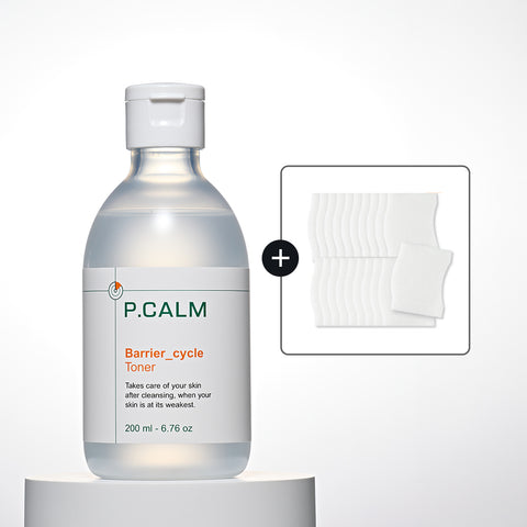 Pcalm Barrier Cycle Toner 200ml + Cotton Pads (Limited Set)