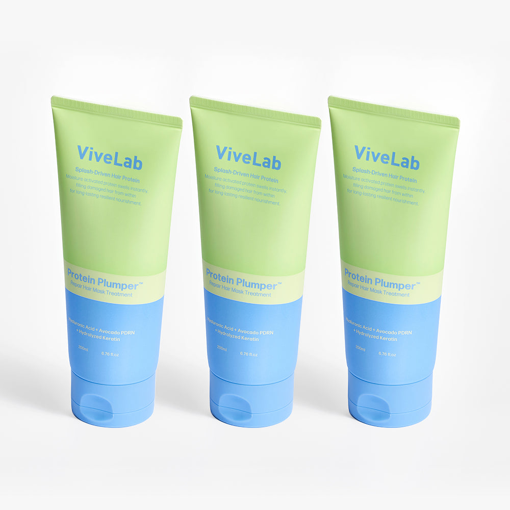 Vivelab Protein Plumper Repair Hair Mask Treatment, Green Floral, 200ml (3 Pack)