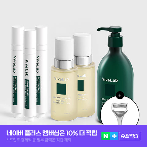 Vivelab Hair Loss Recovery 2-Set (Scalp Ampoule 15ml x3 + Enhancing Foam x2 + Hair Loss Shampoo 500ml)