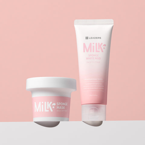 Leaders Milk Sponge Mask 100g + Milk Sponge White Mud Pack-to-Foam 120g