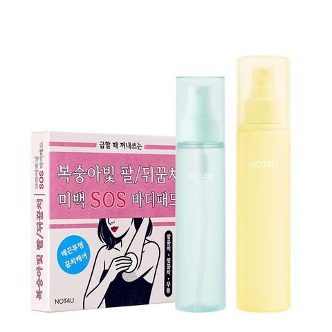 NOT4U Brightening SOS Body Pad & Soft Body Mist & Warm Tone Tone-up Mist (10 pads + 115ml + 120ml)