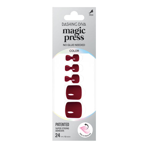 Dashing Diva Magic Press Pedicure Deep Red